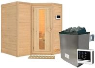 Karibu Sahib 1-Sauna 40mm-Fronteinstieg -Exklusivoptik-9 kW Ofen inkl.