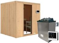 Karibu Sauna Sodin mit Fronteinstieg 68 mm-9 kW Ofen inkl. Steuerger&auml;t-ohne