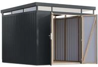 Karibu Metall Ger&auml;tehaus Aurum anthrazit Doppelt&uuml;r B 290 x T 292 cm (Aurum 3,5)