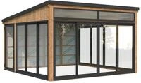 Palmako Glashaus Saga 16,6 m&sup2; Slide Plus hellbraun tauchgrundiert