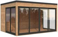 Palmako Gartenhaus Serena 12,6 m&sup2; Set 2 Slide Plus - 44 mm hellbraun tauchgrundiert