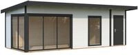 Palmako Gartenhaus Andrea 21,1 m&sup2; Slide Plus - 44 mm wei&szlig;/anthrazit lackiert