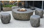 Gardenforma Sitzgruppen-Set: Gas Feuerstelle Vesuv in Basaltoptik aus...