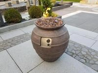 Gardenforma Gas Feuerstelle Katla, Keramik Antik braun, Faserbeton