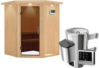Karibu Sauna Nanja - 68 mm Systemsauna - 230 Volt Plug & Play-3,6 kW Plug&Play...