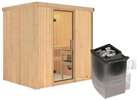 Karibu Sauna Bodin mit Fronteinstieg 68 mm-9 kW Ofen integr. Steuerung-Ohne