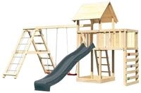 Akubi Kinderspielturm Lotti mit Satteldach inkl. Wellenrutsche anthrazit,