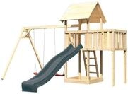 Akubi Kinderspielturm Lotti mit Satteldach inkl. Wellenrutsche anthrazit,