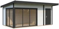 Palmako Gartenhaus Andrea 15,2 m&sup2; Slide - 44 mm wei&szlig;/anthrazit lackiert