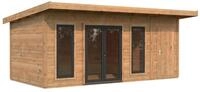 Palmako Gartenhaus Aurelia 16,7 m&sup2; - 44 mm hellbraun tauchgrundiert