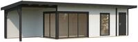 Palmako Gartenhaus Andrea 21,1 + 7,9 m&sup2; Slide Plus - 44 mm wei&szlig;/anthrazit lackiert