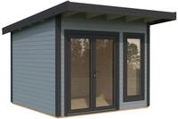 Palmako Gartenhaus Aurelia 8,4 m&sup2; - 44 mm hellgrau/anthrazit lackiert
