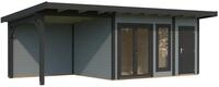 Palmako Gartenhaus Aurelia 12,4+7,9 m&sup2; - 44 mm wei&szlig;/anthrazit lackiert