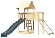 Akubi Kinderspielturm Lotti inkl. Anbauplattform, Rutsche anthrazit und...