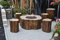 Gardenforma Sitzgruppen -Set: Gas Feuerstelle Manchester aus Faserbeton in