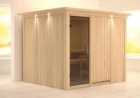 Karibu Sauna Gobin mit Fronteinstieg 68 mm-Ohne Ofen-inkl....