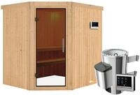 Karibu Sauna Lilja - 68 mm Systemsauna - 230 Volt Plug & Play-3,6 kW Plug&Play...