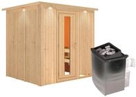 Karibu Sauna Sodin mit Fronteinstieg 68 mm-9 kW Ofen integr. Steuerung-inkl.