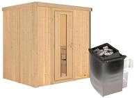 Karibu Sauna Bodin mit Fronteinstieg 68 mm-9 kW Ofen integr. Steuerung-ohne