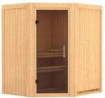Karibu Sauna Taurin mit Eckeinstieg 68 mm -Ohne Ofen-Ohne...