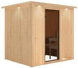 Karibu Sauna Sodin mit Fronteinstieg 68 mm-Ohne Ofen-inkl....