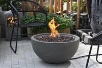 Gardenforma Gas Feuerstelle Nantucket aus Faserbeton in Betonoptik grau