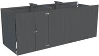 Palmako Karl 40,6 m&sup2; - Anbauschuppen 10,9 m&sup2; dunkelgrau lackiert