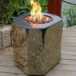 Gardenforma Gas Feuerstelle Derby aus Basalt Naturstein schwarz/braun schwarz