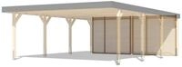 Karibu Lamellen R&uuml;ckwand f&uuml;r Leimholz Doppelcarport 540 x 200 cm
