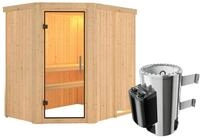 Karibu Sauna Saja - 68 mm Systemsauna - 230 Volt Plug & Play-3,6 kW Plug&Play...