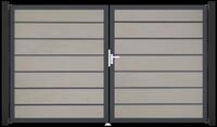GroJa Solid Grande Premium Tor Walnuss co-ex DIN links 300x180x4 cm Alu-Rahmen...