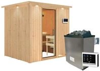 Karibu Sauna Sodin mit Fronteinstieg 68 mm - 9 kW Ofen inkl. Steuerger&auml;t-Inkl.