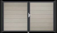 GroJa Solid Grande Tor Grau DIN rechts 300x180x4 cm Alu-Rahmen DB 703,...