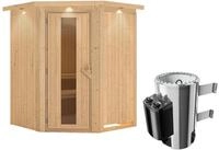 Karibu Sauna Nanja - 68 mm Systemsauna - 230 Volt Plug & Play-3,6 kW Plug&Play...