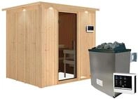 Karibu Sauna Sodin mit Fronteinstieg 68 mm-9 kW Ofen inkl. Steuerger&auml;t-inkl.