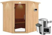 Karibu Sauna Lilja - 68 mm Systemsauna - 230 Volt Plug & Play-3,6 kW Plug&Play...