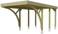 Skan Holz Carport Friesland 320x555 cm inkl. 2 Einfahrtsbogen Set F gr&uuml;n impr&auml;g.