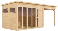 Bertilo Element-Gartenhaus Pentus 3 Office inkl. Lounge-Anbau - 19 mm...