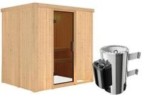 Karibu Sauna Fanja - 68 mm Systemsauna - 230 Volt Plug & Play-3,6 kW Plug&Play...