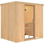 Karibu Sauna Fanja - 68 mm Systemsauna - 230 Volt Plug & Play Klarglas...