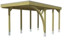 Skan Holz Carport Friesland 320x555 cm inkl. 1 Einfahrtsbogen Set E gr&uuml;n impr&auml;g.
