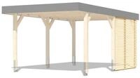 Karibu Lamellen Seitenwand f&uuml;r Leimholz Einzel- und Doppelcarport 180 x 200 cm