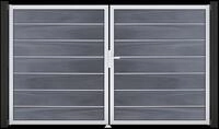GroJa Solid Grande Premium Tor Schwarz co-ex DIN links 300x180x4 cm Alu-Rahmen...