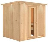 Karibu Sauna Sodin mit Fronteinstieg 68 mm-Ohne Ofen-inkl. Dachkranz-...