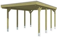 Skan Holz Friesland - Flachdach Carport aus Nadelholz Breite 402 cm 402 x 555 cm
