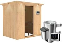 Karibu Sauna Fanja - 68 mm Systemsauna - 230 Volt Plug & Play-3,6 kW Plug&Play...