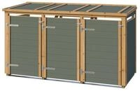 Weka Killarney M&uuml;lltonnenbox graugr&uuml;n/eiche hell lasiert Gr. 1 & 2 - 3er