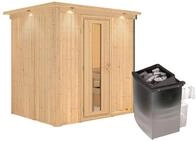 Karibu Sauna Bodin mit Fronteinstieg 68 mm-9 kW Ofen integr. Steuerung-inkl.