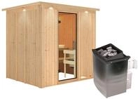 Karibu Sauna Sodin mit Fronteinstieg 68 mm - 9 kW Ofen integr. Steuerung-Inkl.
