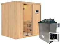 Karibu Sauna Bodin mit Fronteinstieg 68 mm-9 kW Ofen inkl. Steuerger&auml;t-Ohne